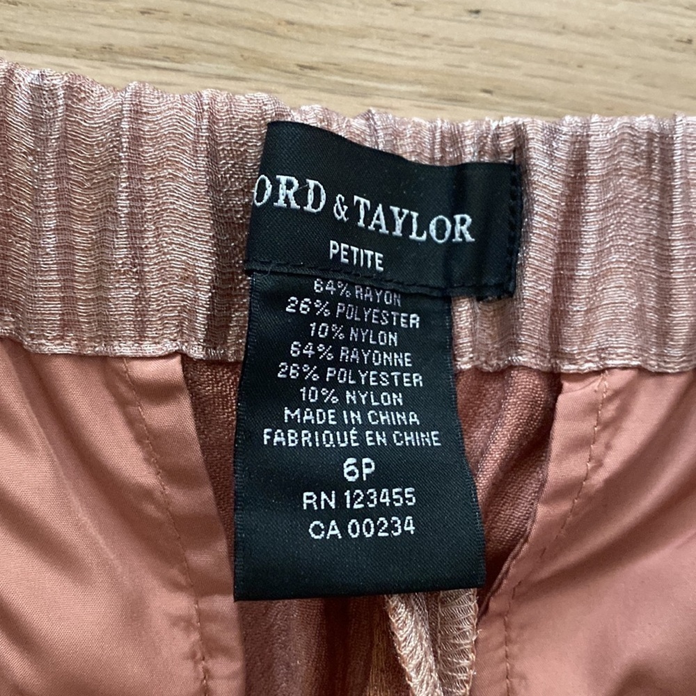 Lord & Taylor Rose Metallic Pants - Picture 3 of 4